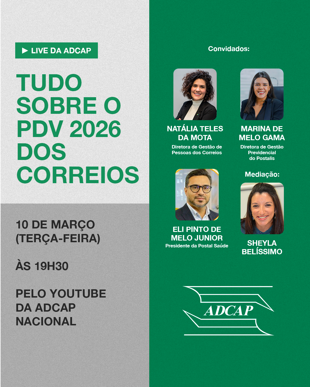 Live da ADCAP – Tudo sobre o PDV 2026 dos Correios - ADCAP